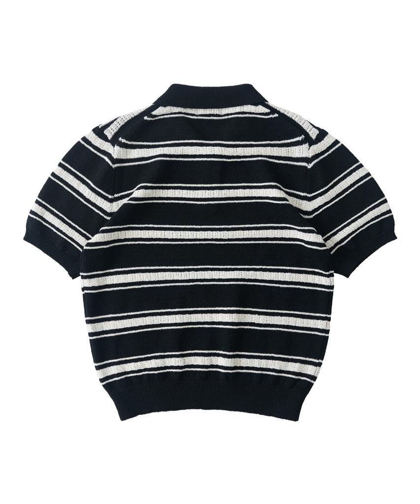 ANALOG MOOD Modern Striped Short Sleeve Knit (Black)