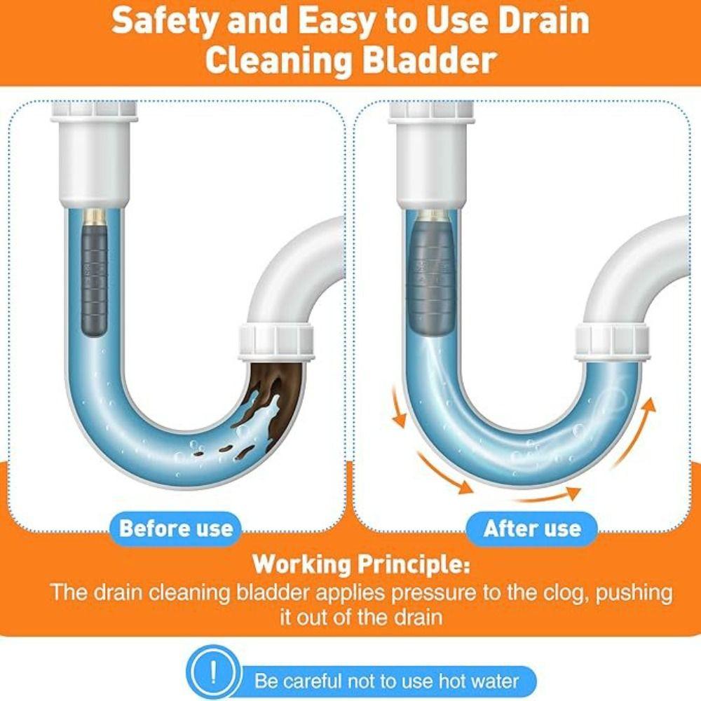 Wear Resistance Pipe Cleaner Safe Drain Bladder Kit Clog Bladder Unclogger  Swimming Pools