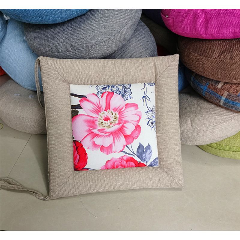 

Хлопок и Лен Подушка На Пол Японское Татами Ткань из Шелковой Нити Чехол для Китайского Обеденного Стола и Стула Бамбуковая Лента Квадратная Подушка для Сиденья Круглый Год Rice side Flower noodles 40X40cm