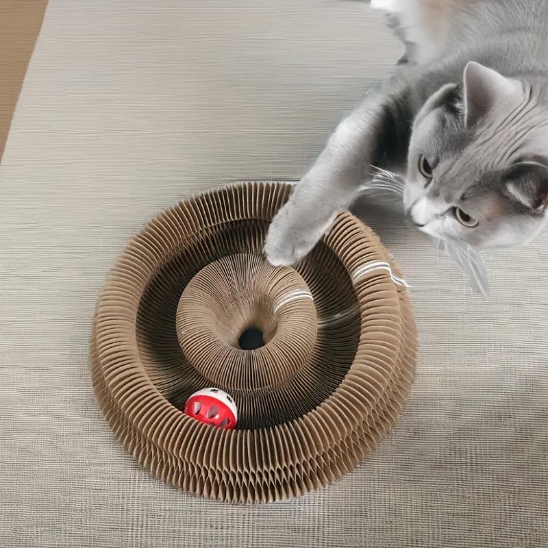 Magical Accordion Cat Scratching Board, Durable Indoor Interactive Pet Toy - Round Ball Track Magical Accordion Cat Scratching Board - Cat Toy