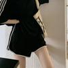 Trendy Striped Summer Suit: Stylish 2-Piece Shorts Set for Women
