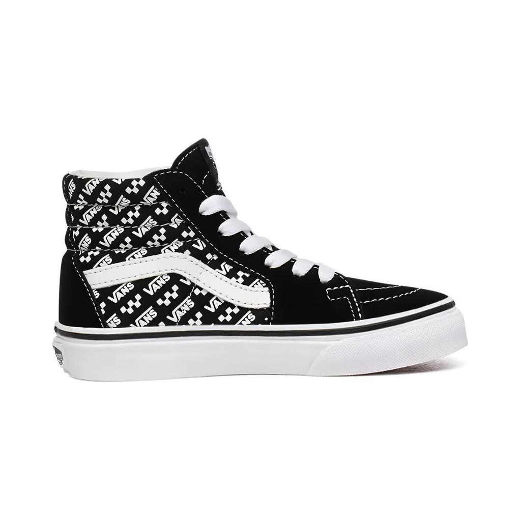 Vans SK8 Canvas Abrasion Resistant High Top Skateboard Shoes Black With White Print Children Aged 3 7 Years Old VN0A4BUWTEZ