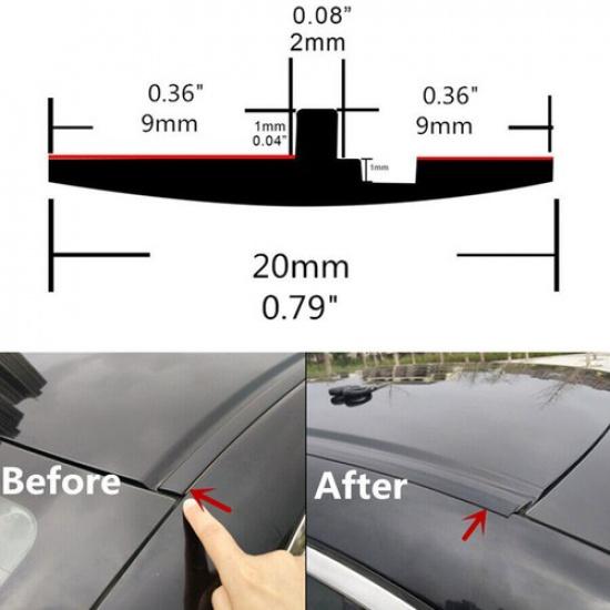 

Upgrade 2cm Rubber Seal Car Pillar Roof Windscreen Edge Moulding Strip Trim 118
