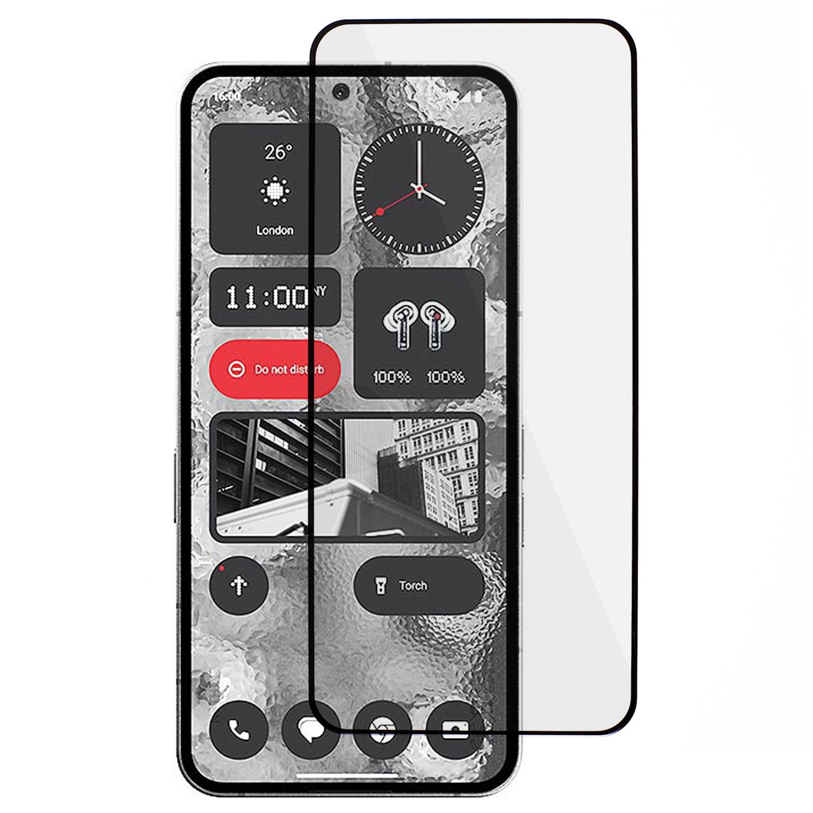 

For Nothing Phone (2) Silk Printing High Aluminum-silicon Glass Film Full Glue Full Coverage HD Screen Protector Type A