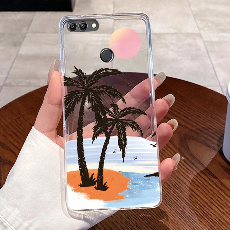 Jelly Casing For Huawei Y9 2018 / Enjoy 8 Plus Fundas Capa Clear Silicone Soft TPU Back Cover Cute Cat Rabbit Protective Case