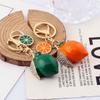 Creative Artificial Fruit Cute Rhinestone Little Lemon Car Keychain Women's Bag Pendant Keychain Keyring Cartoon Gift
