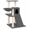 171668 vidaXL Arbre à chat avec griffoirs en sisal Gris foncé 82 cm