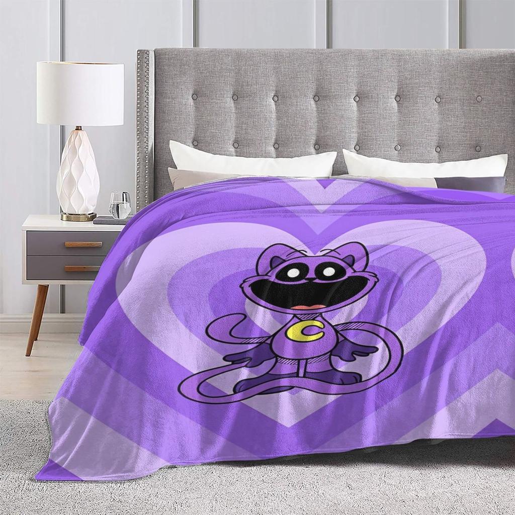 Smiling Catnap Heart Happy (1)-bayingimg Flannel Blanket Warm Throw Blanket for Bedroom Picnic Novelty Bedspread Sofa Bed Cover