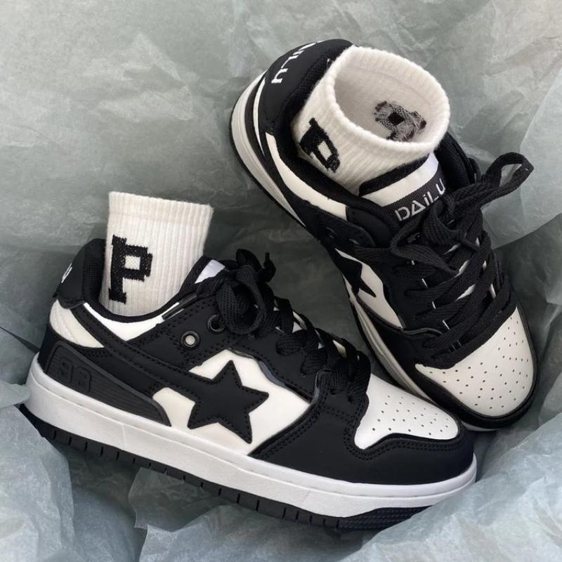 Fashion 2024 New Sneakers Flat Shoes Female Fall American Casual Shoes Academy Style Thick Soled Outdoor Breathable Sports Shoes Size 40