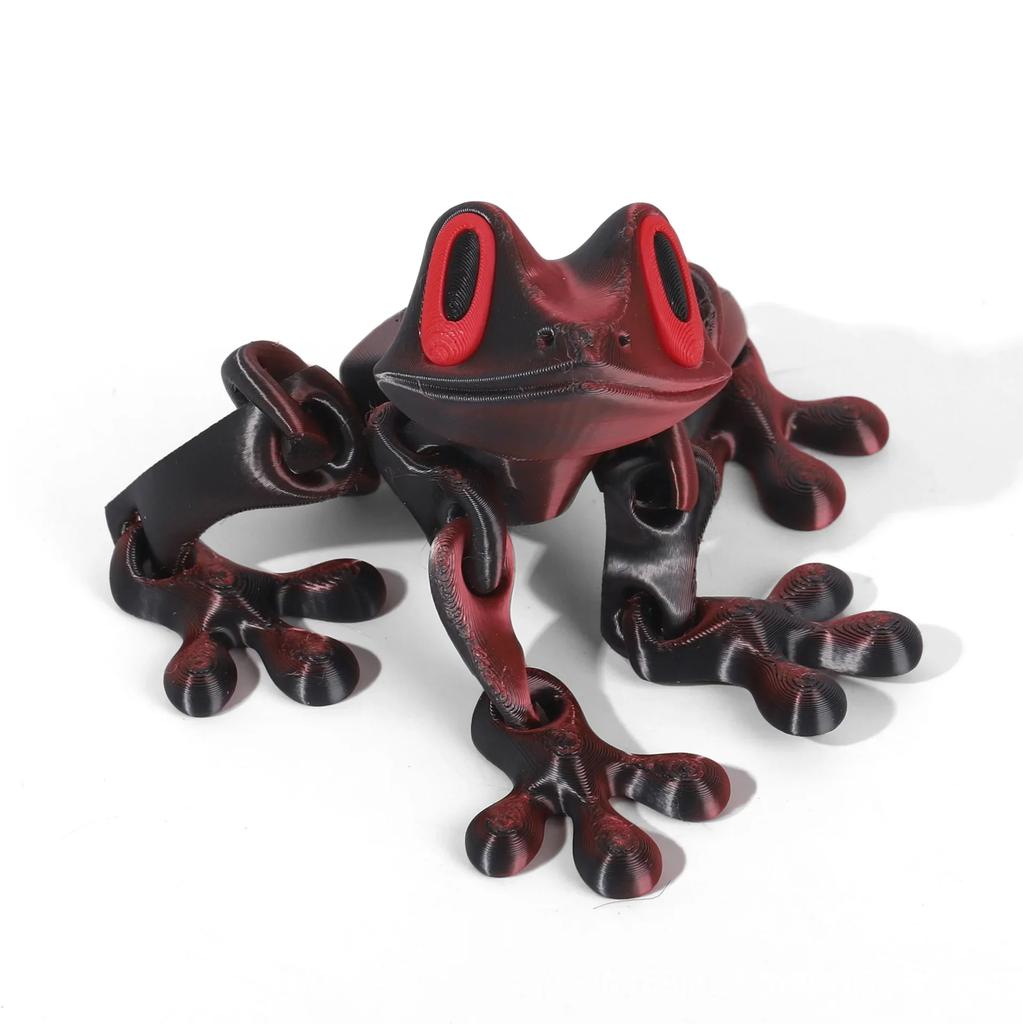 New 3D Printed Frog Ornament Joint Movable Magnetic Model Creative Simulation Animal Figurine Desktop Frog Handicraft Decoration