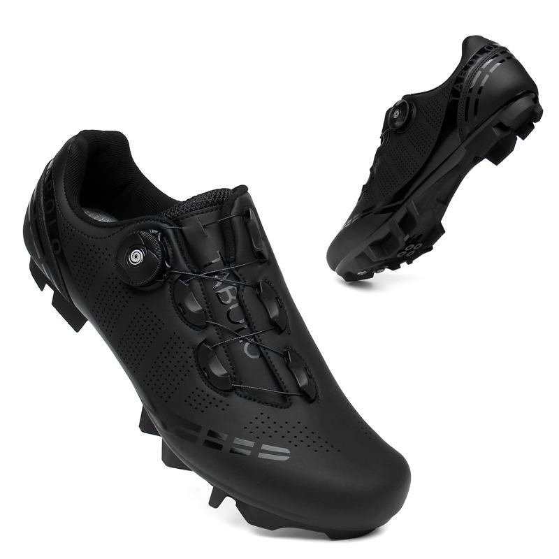 New cycling shoes with locks Double buckle lock shoes Men's and women's road cycling power shoes Hard sole Mountain cycling Rubber sole
