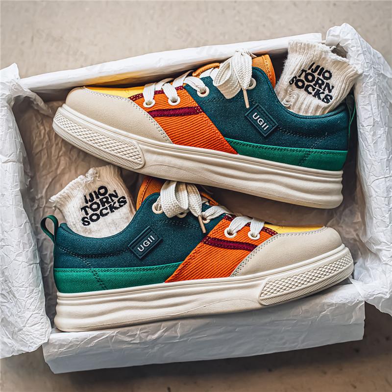 Fashion 2025 Spring New Men's Casual Sports Shoes Retro Color Blocking Niche Design Canvas Fashion Trend Comfortable Platform sneakers