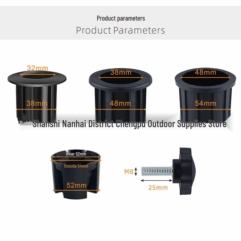Outdoor Umbrella Base: Sunshade Ground Insert, Marble Fixer, Carbon Steel & Stainless Steel Tube