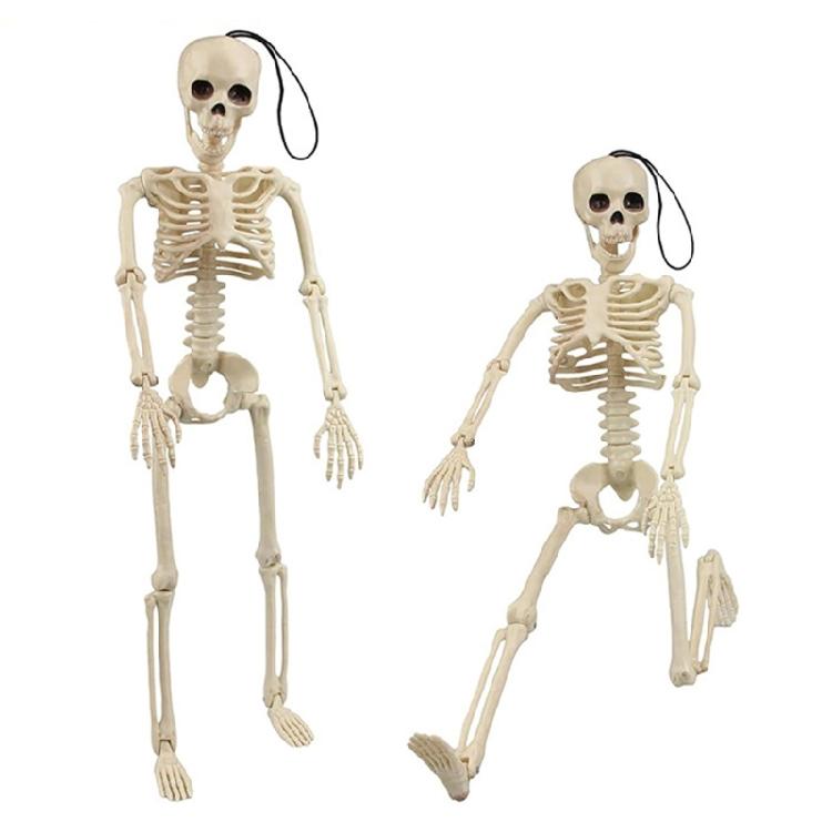 Halloweenowy Szkielet Plastyczny z Ruchomymi Stawami do Dekoracji Cmentarza, Domu Strachów, Wewnątrz i na Zewnątrz