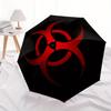 1pc Biohazard Symbol Automatic Folding Umbrella, 8 Ribs for All-Season Use, Portable for Travel & Outdoor Activities054