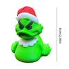 Yousheng Mini Green Duck Figurine Collectible Christmas Duck Ornament Duck Figure Wearing Xmas Hat for Festival Party Table Shelf Decoration