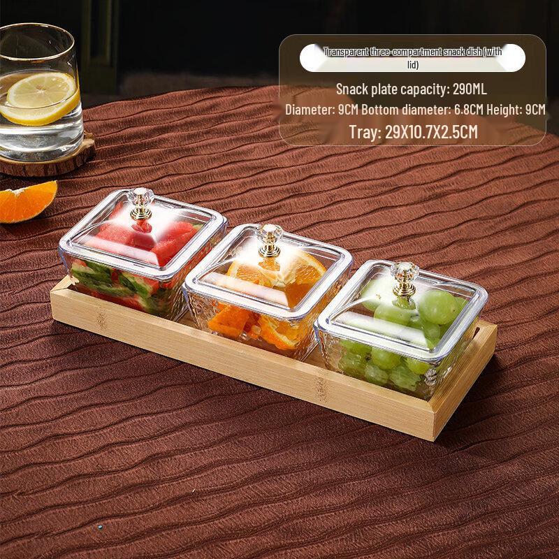 Qiwei Melamine Divided Serving Platter with Lid