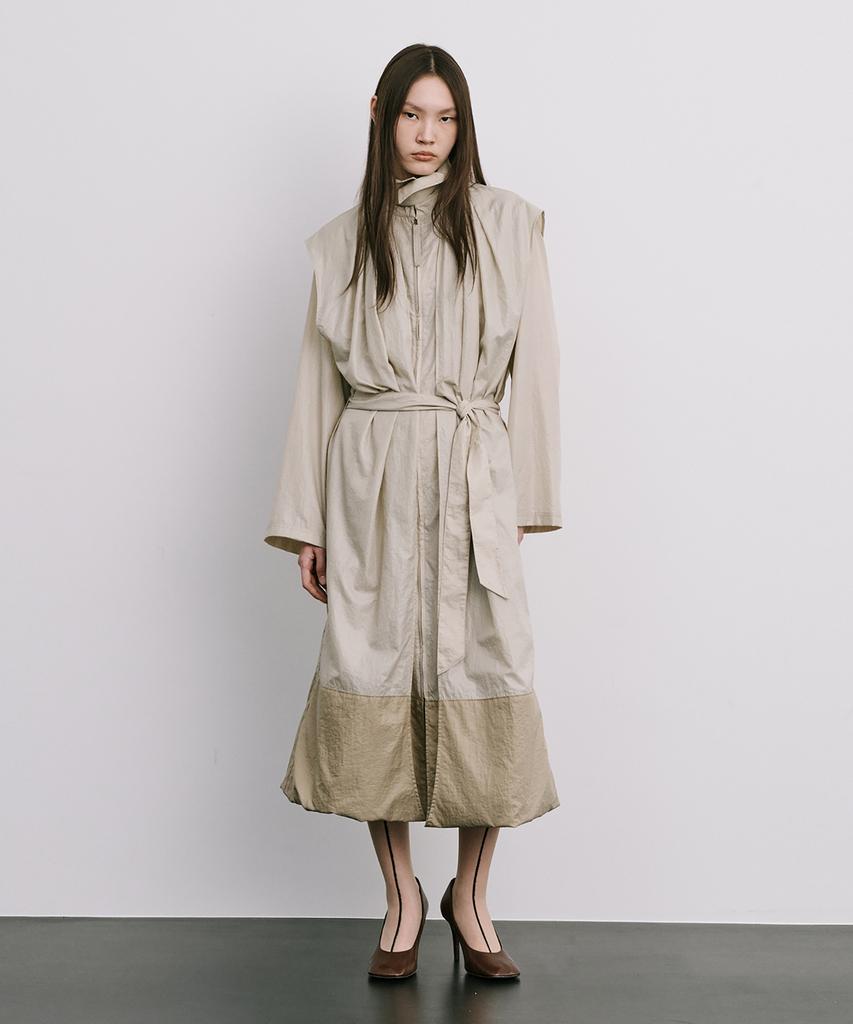 Wnderkammer Moon Jar - Shaped Trench Coat_Beige