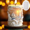 DIY Reliéf mořské vlny Válcová svíčka Silikonová forma Námořník Východ slunce Slunce Vlna Povrch Vlna Reliéf Válec Pryskyřičná forma Sádrové formy