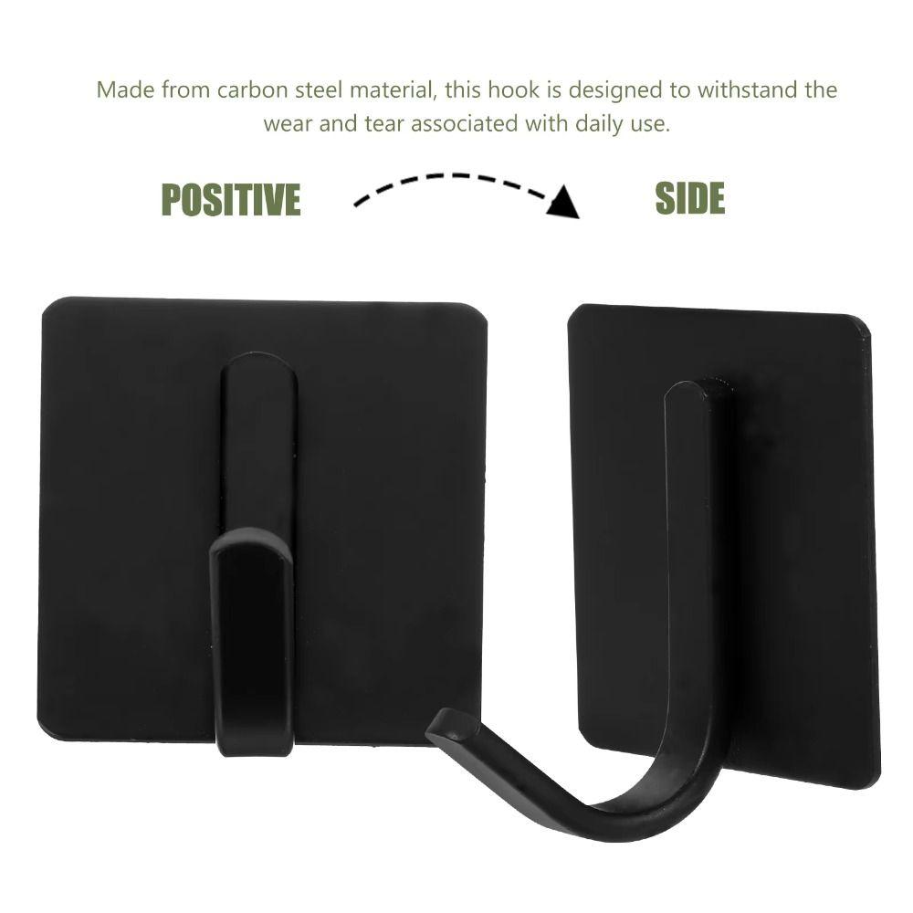 6pcs/set Waterproof Stainless Steel Hooks No Drill Wall Hook Clothes Hanger  Bathroom