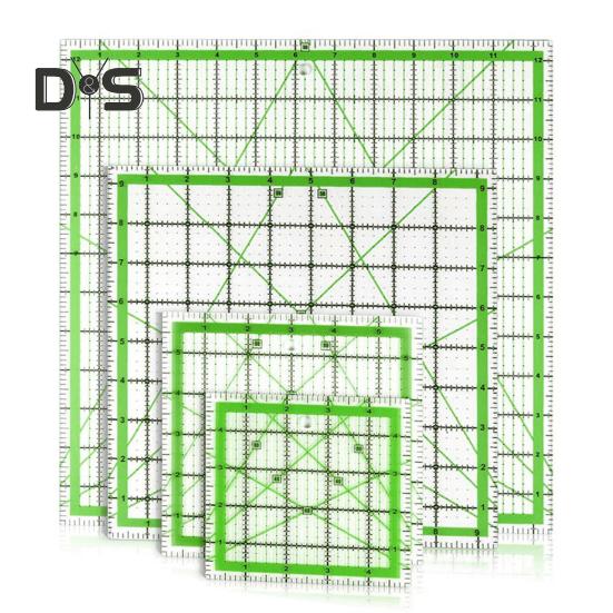 4Pcs Acrylic Quilting Ruler 4.5/6/9.5/12.5-Inch Square Fabric Cutting Patchwork Ruler with Clear Mark DIY Sewing Craft Projects Template
