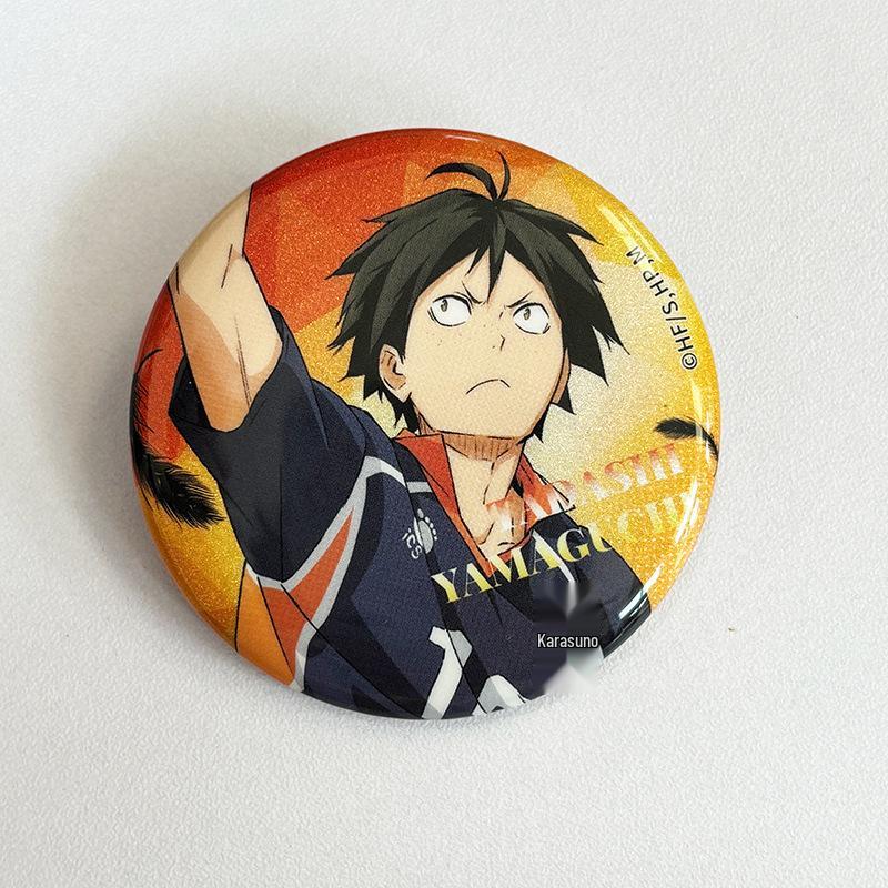 Official Haikyuu!! Hinata & Kageyama Double Flash Round Badge Tin Plate