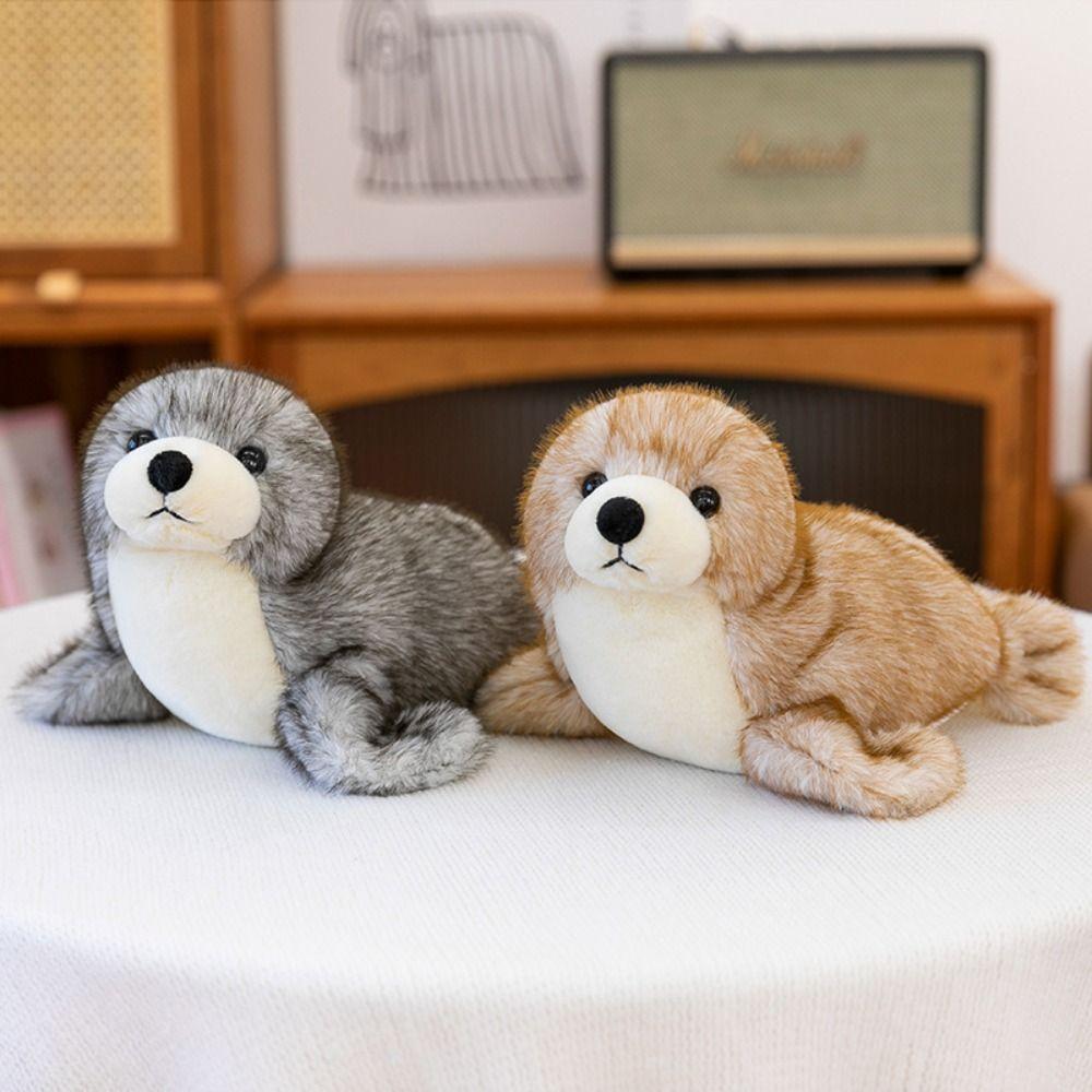 Fluffy Sea World Animal Stuffed Dolls PP Cotton Seal Stuffed Animal  Decorate Present