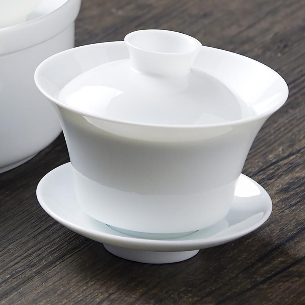 

Hand Drawn White China Gaiwan Persimmon Porcelain Tureen Jingdezhen Gaiwan Tea Set Chinese Tea Cups Chawanmushi Bowl With Lid