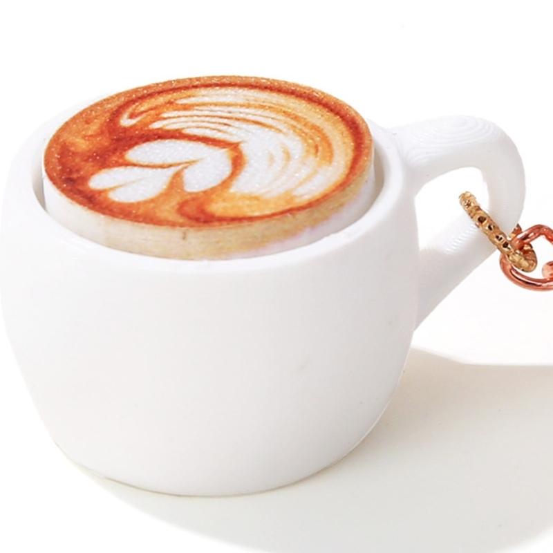 Portachiavi Adorabile Tazza da Caffè con Meccanismo a Pressione per Alleviare lo Stress per il Rilassamento Durante il Lavoro o lo Studio Realizzato in Resina e Lega Premium