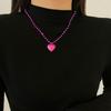 Light Up Heart Necklace Glowing Heart Necklaces LED Flashing Necklace Pink Party Accessories for Adults Women Gifts
