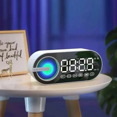 USB Charging Radio Alarm Clock RGB Portable Bluetooth Speaker Large Display Mute Mirror Digital For Bedroom Room Office Decktops