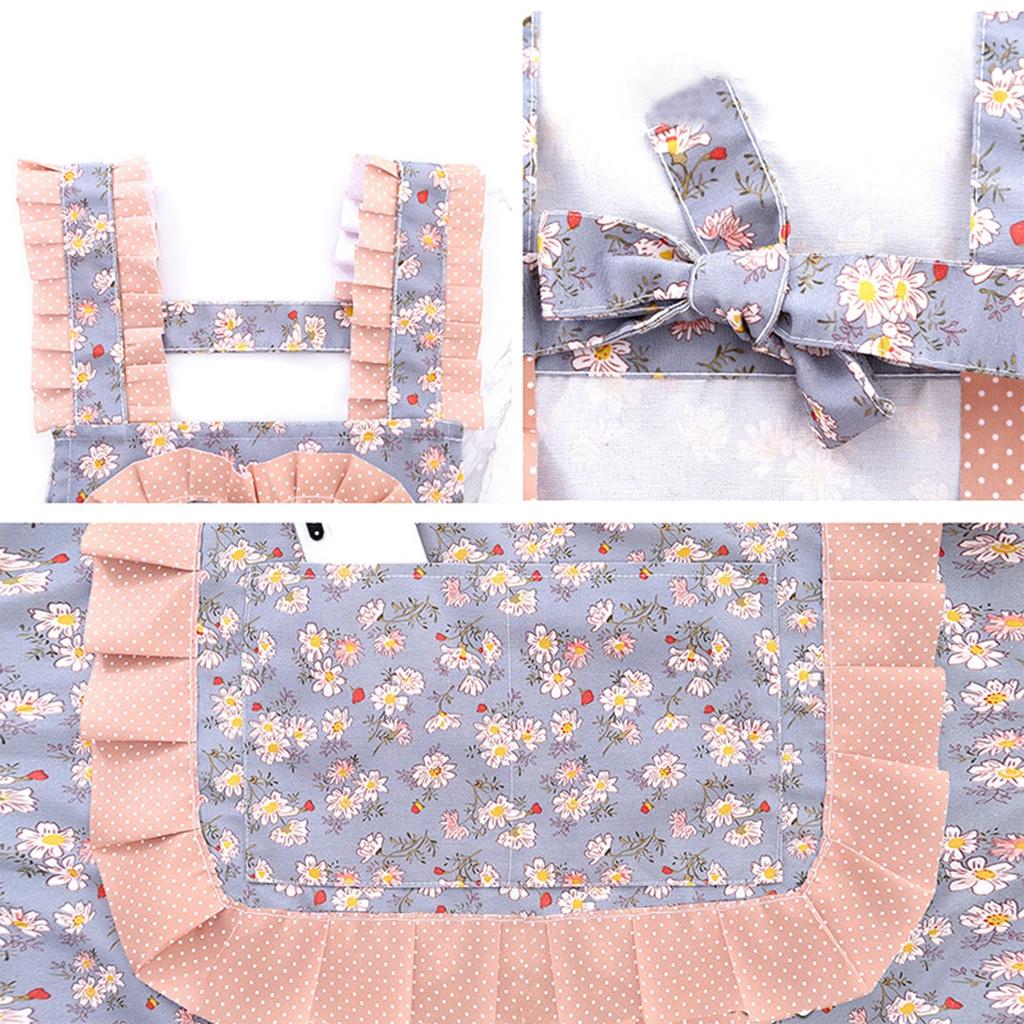 Home Aprons, Canvas Straps, Heart-shaped Floral Aprons