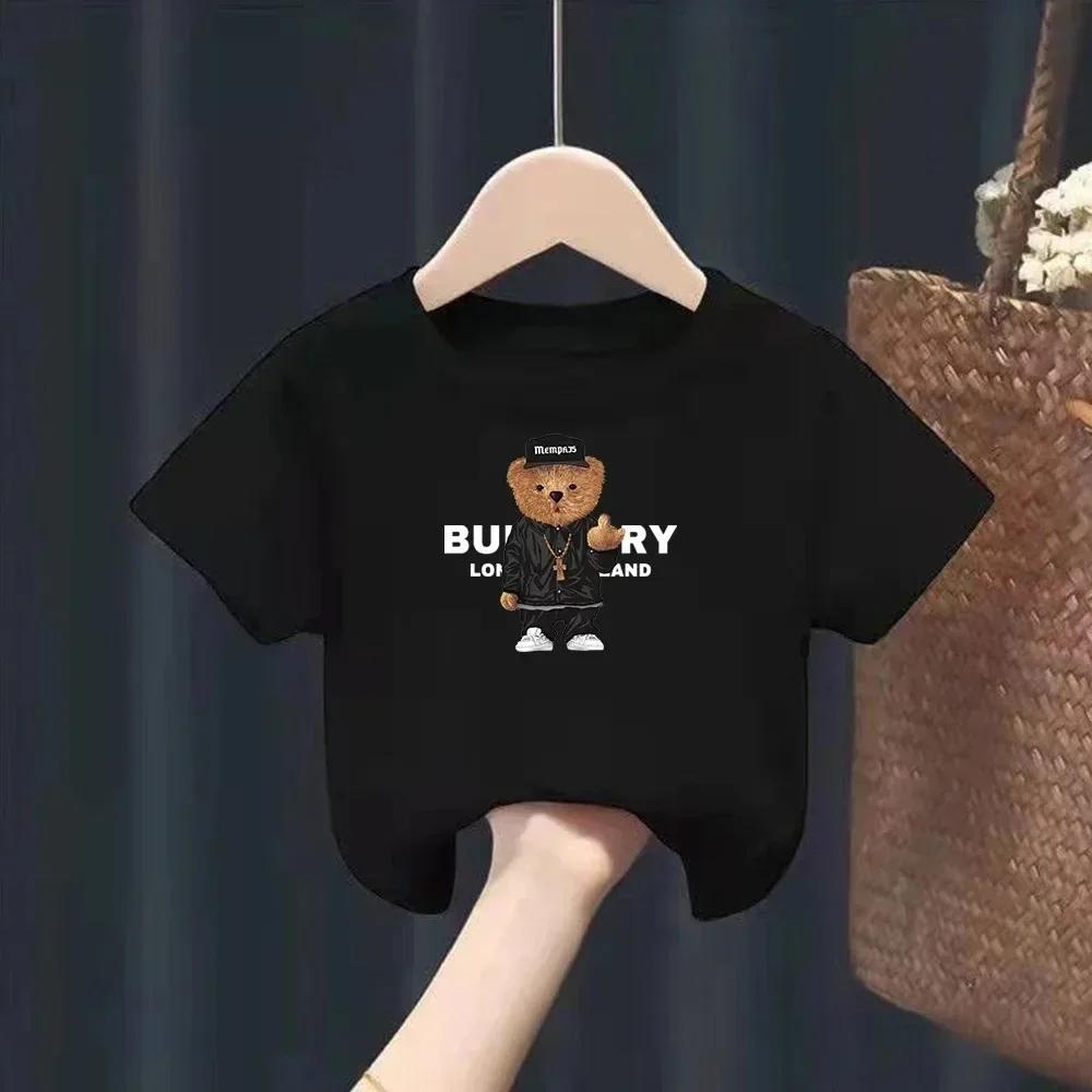 Fashion Baby Kids T-shirt  Luxury Brand Print Shirt Summer Boy Girl Clothes Short Sleeve Funny Kawaii Children Casual Tops