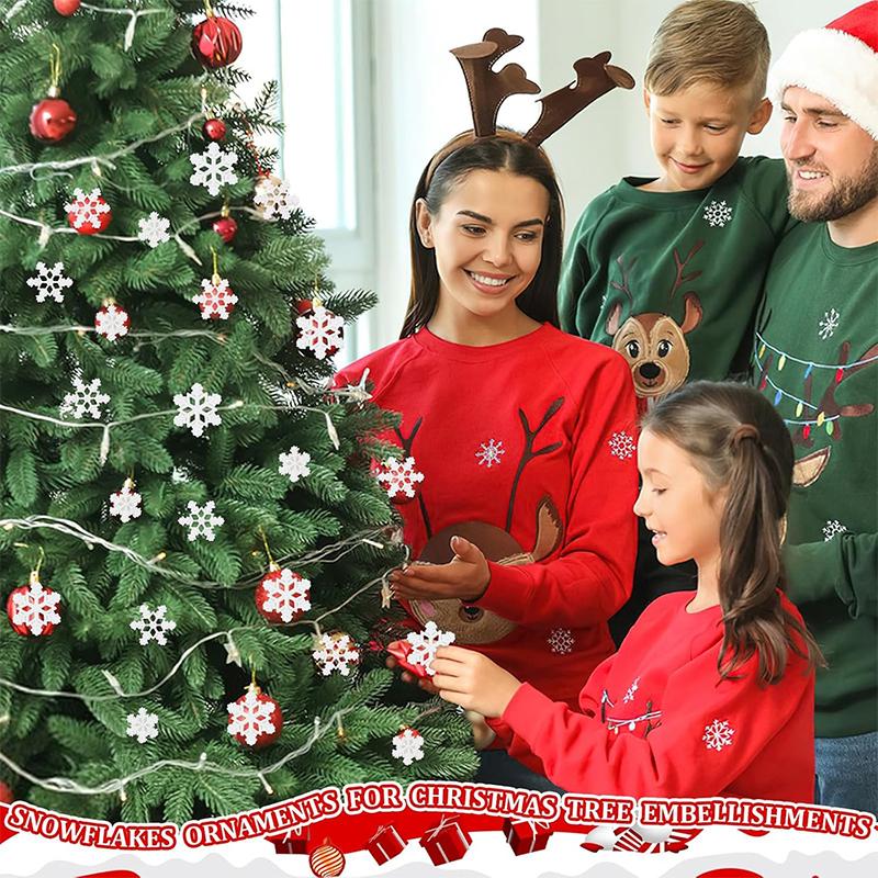 50Pcs/Pack 2cm Christmas Natural Snowflake Decorations Christmas Tree Hanging Ornament Pendant Christmas Decoration DIY Craft