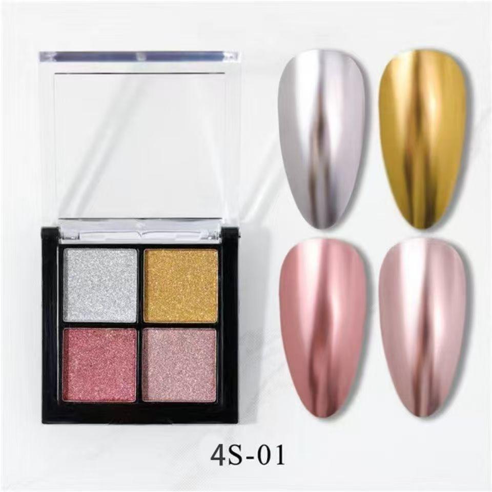 Aurora Metallic Mirror Nail Art Powder - Four-Color Mix