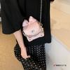 Niche texture bow mouth red envelope super foreign style mobile phone bag exquisite cute box bag mini chain messenger bag