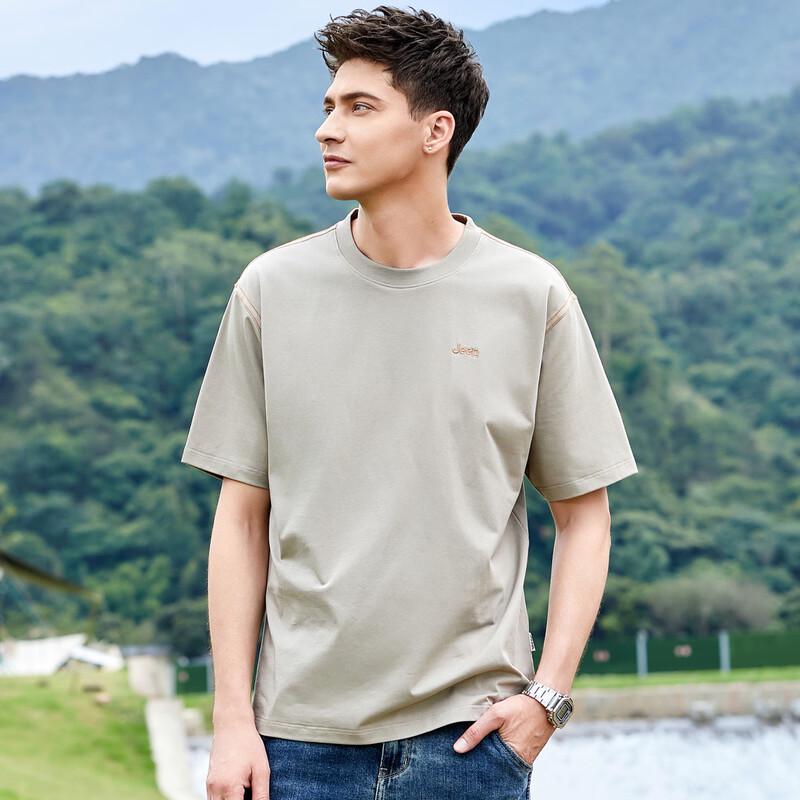 JEEP Men s Cotton-Blend Embroidered Sport T-Shirt L верблюд