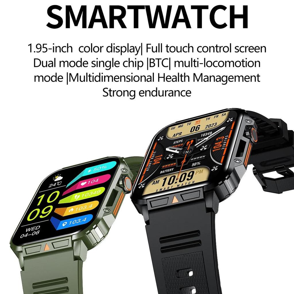 Military Smart Watch Men Health Monitor Bluetooth Call Fitness Sport Waterproof Smartwatch