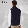 Men's Fine Worsted Wool Reversible Knit Vest Cardigan