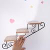 Staircase Shape Wall Display Shelf Iron Art Wall Hanging Flower Pot Wall-mounted Flower Stand  Cafe