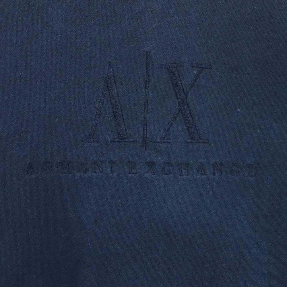 ARMANI EXCHANGE 90s Old Long sleeve Logo embroidery trainer XS Navy sweat Men's Used