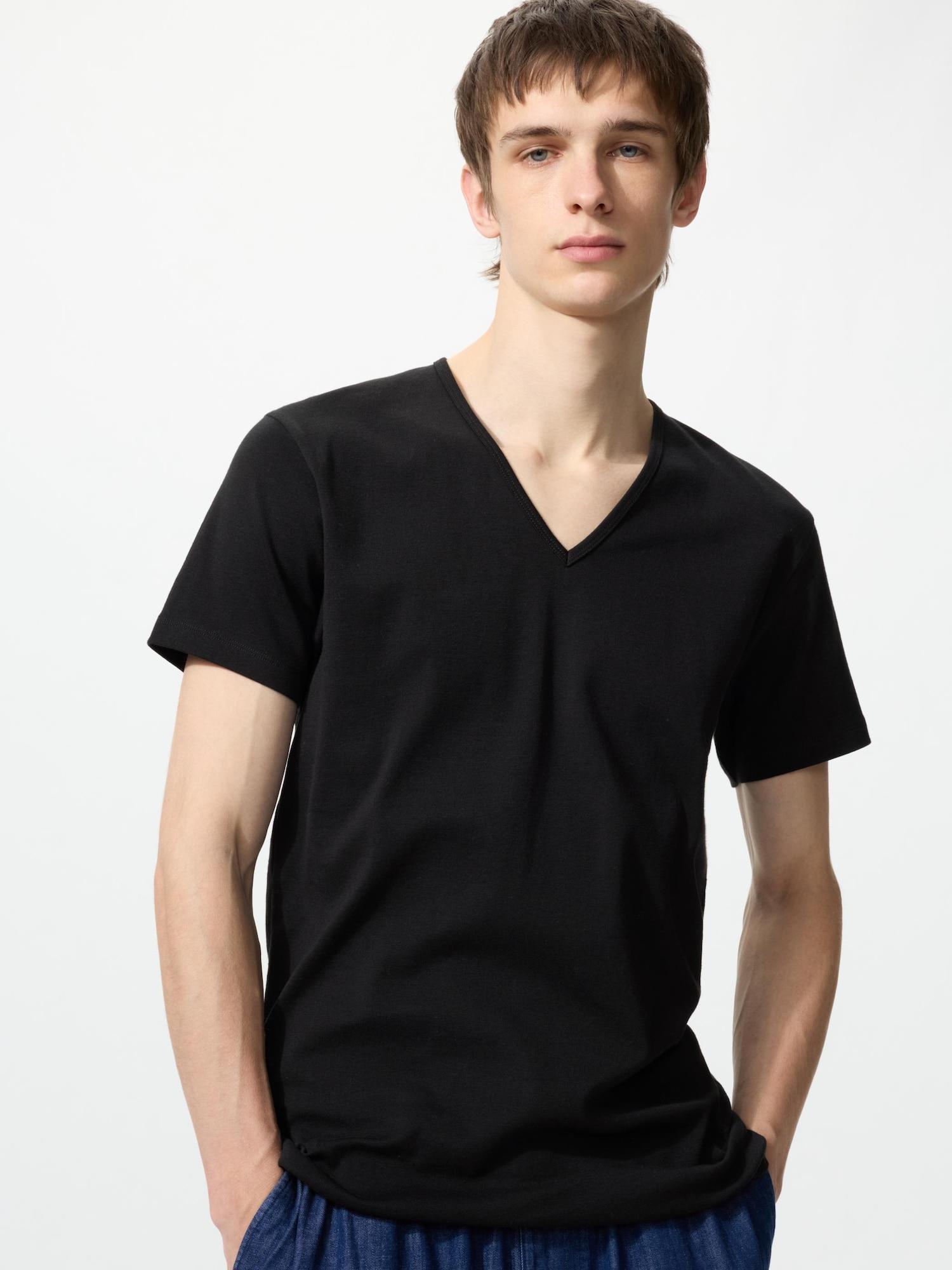 

Uniqlo Japan CoTTon V Neck T 2 Pack 09 BLACK/4XL