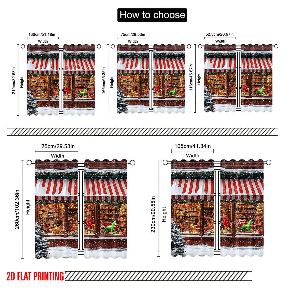 2 Stück 2D Flachdruck Frohe Weihnachten Beliebte Fenstervorhänge Weihnachten 17 Langlebiges Polyester Ohne Strom Frühling Perfekt
