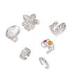 Trendy Cross-Border Metal Flower Open Ring Set - Women's Fashion Accessories