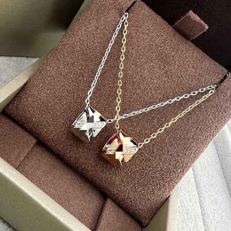 Shangjia 2025 Diamond Cross Cylinder Necklace - Elegant & Versatile Fashion Statement