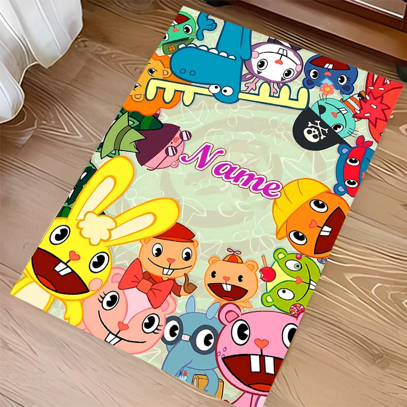 Custom Personalization Happy Tree Friends Print Area Rug - Soft, Washable Non-Slip Indoor Mat,Living Room,Home&Office Decorative Rug