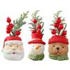 Resin Ornaments Christmas Set With Santa Snowman And Little Bear Figures