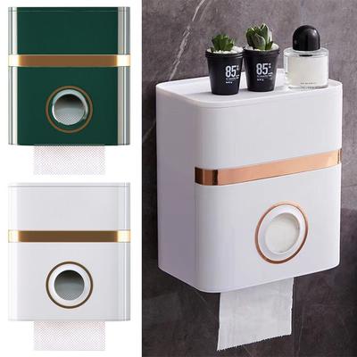 1Pcs Wall Mount Toilet Paper Holder Waterproof Roll Paper Storage Box Durable Bathroom Tray Shelf