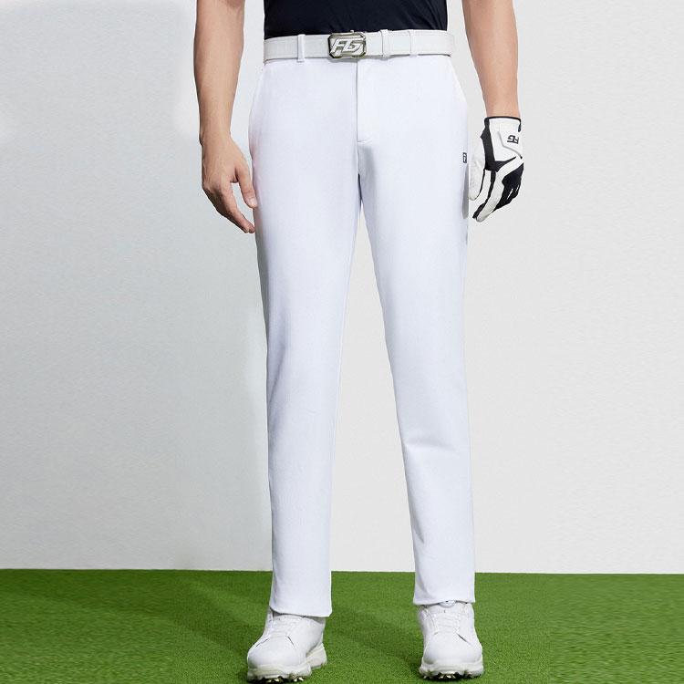 FILA Golf Series Solid Color Mid Waist Straight Casual Pants Men Bottoms Jade-White A11M345803F-WT