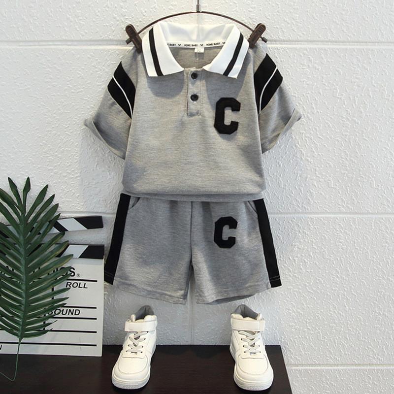 Stylish Summer Toddler Boys Short Sleeve Outfit Set For Kids Aged 3 To 8 Years